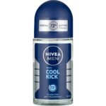 NIVEA MEN Deodorant Underarm Roll On  Cool Kick - 72 H Anti-Perspirant Protection - 50ml