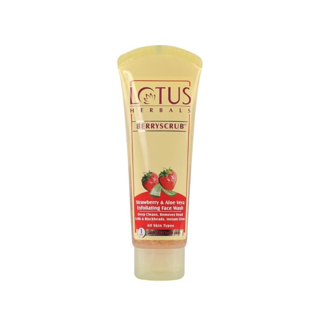 Lotus Herbals Berryscrub Strawberry & Aloe Vera Exfoliating Face Wash