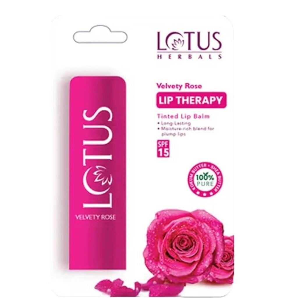 Lotus Herbals Lip Therapy Tinted Lip Balm Velvety Rose