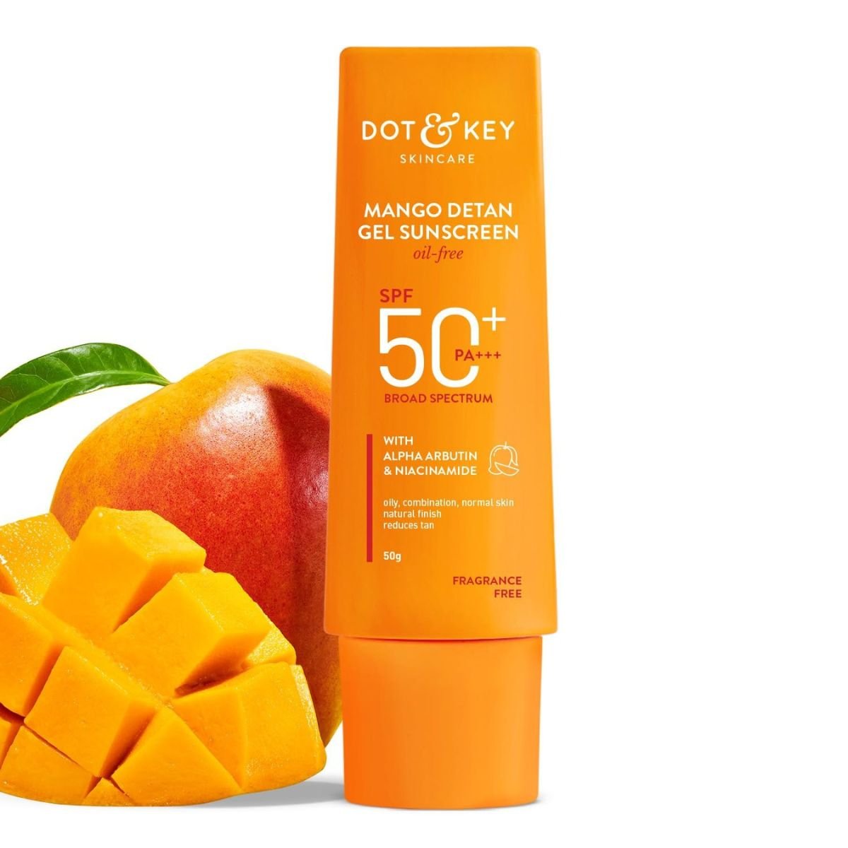 @Miniexprress.lk - 2026-05-17T160500.042 Dot & Key Mango Detan Gel Sunscreen SPF 50+ PA+++ With Alpha-Arbutin & Niacinamide All Skin Types - 50g