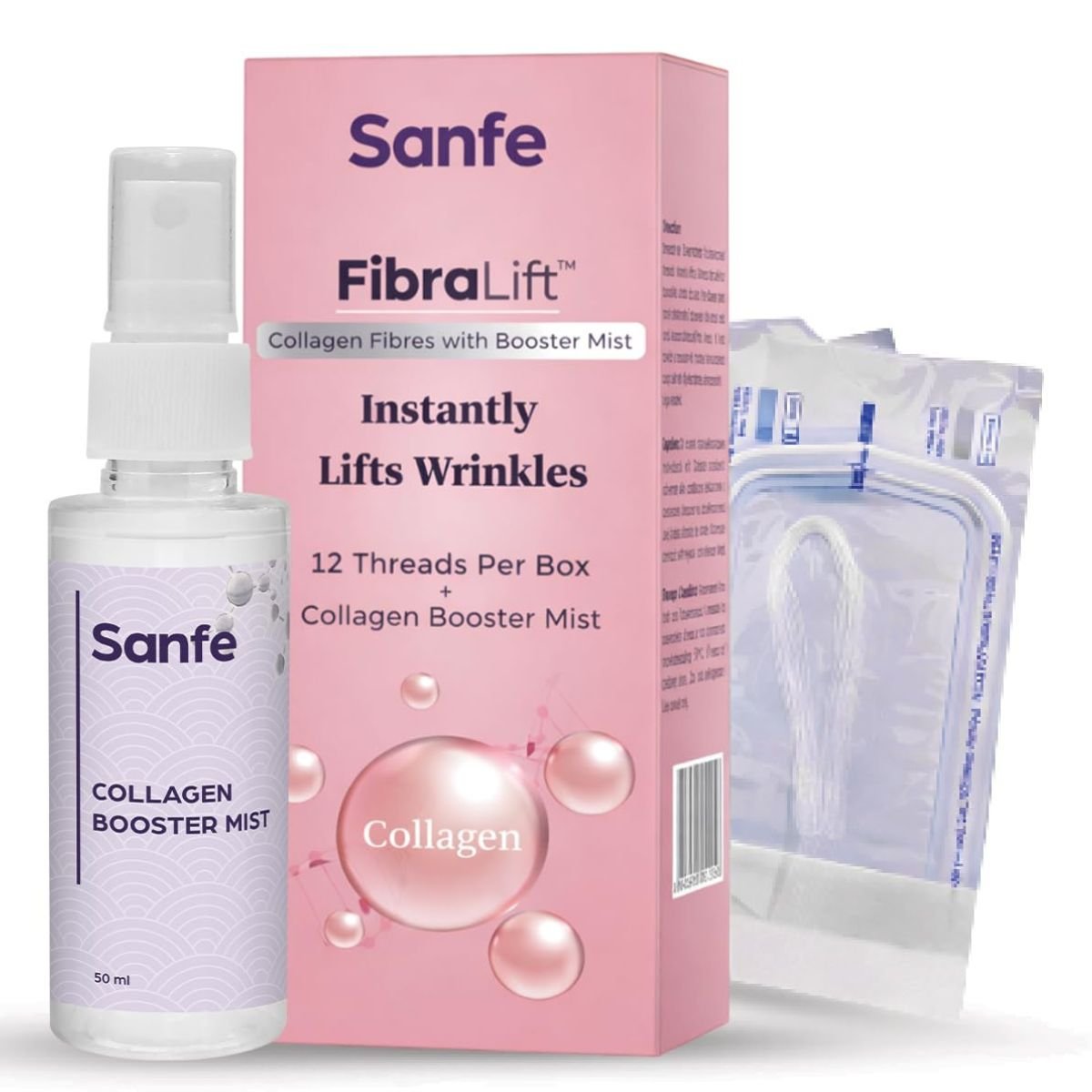 @Miniexpress.lk - 2026-07-12T213937.736 Sanfe FibraLift Collagen Fibres with Booster Mist - 12 Threads + 50 ml - Image 1