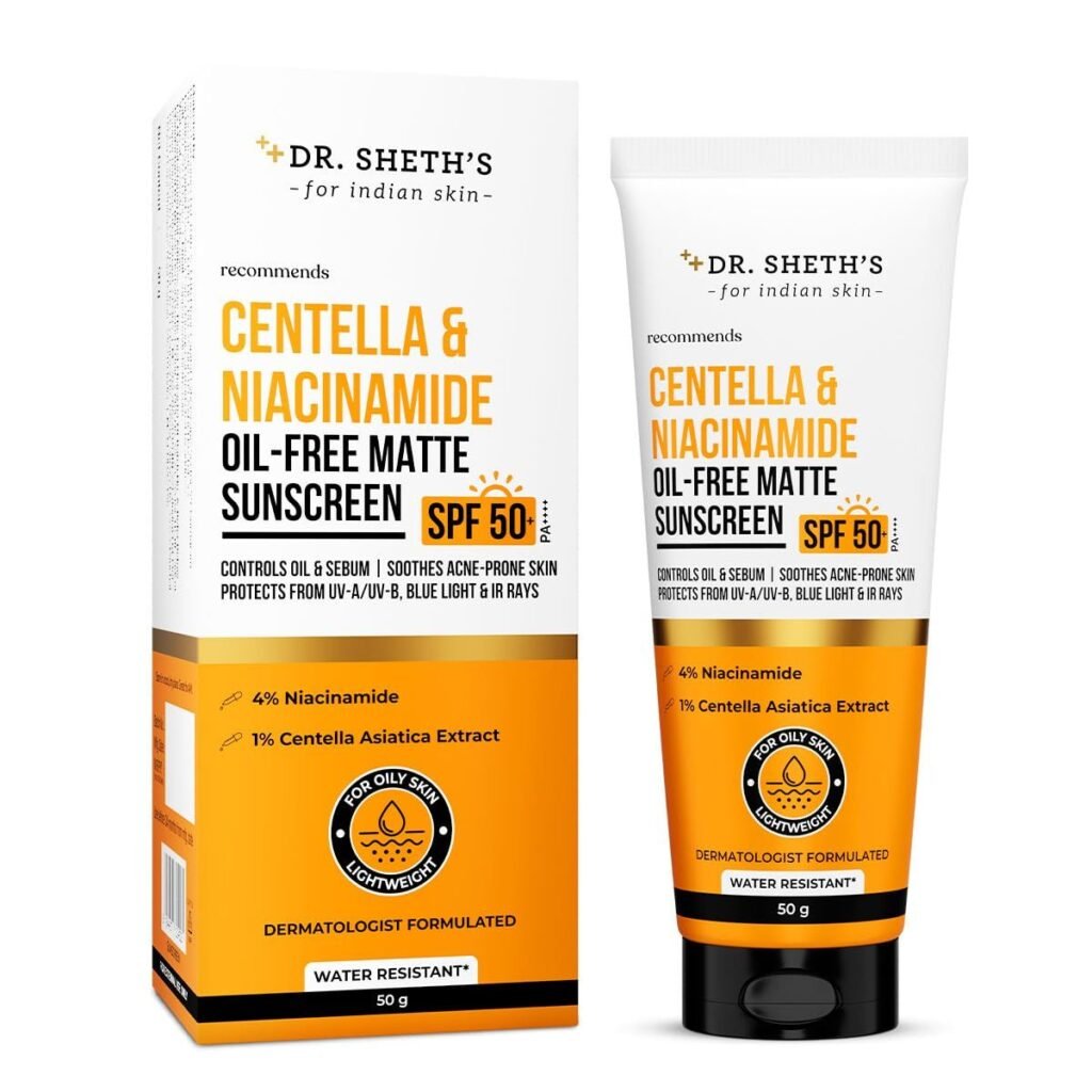 Dr. Sheth's Centella & Niacinamide Oil-Free Matte Sunscreen